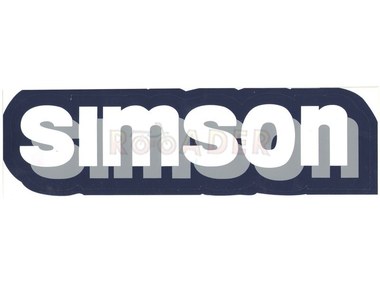 Naklejka SIMSON - 20,5 x 5,5cm, biało-srebrno-granatowa (do motorowerów SIMSON S51, S70)