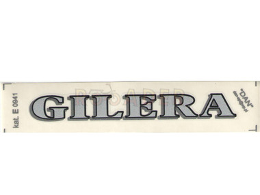 Naklejka GILERA - 11,5 x 1,5cm srebrna