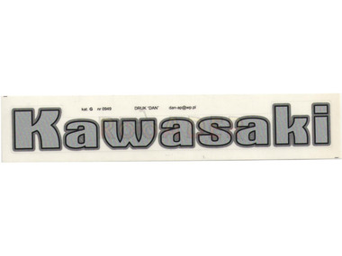 Naklejka KAWASAKI - 16,5 x 2,5cm srebrna