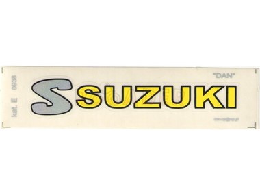 Naklejka SUZUKI - 11 x 2cm żółto-srebrna