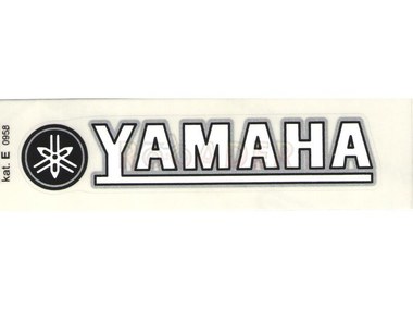 Naklejka YAMAHA - 11 x 2cm biało-czarno-srebrna
