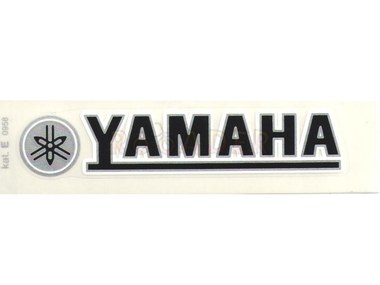 Naklejka YAMAHA - 11 x 2cm czarno-srebrno-biała