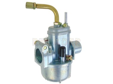 Gaźnik SACHS, HERKULES, PUCH, KTM - gardziel 15,0mm, ssanie ręczne, kolanko do linki gazu