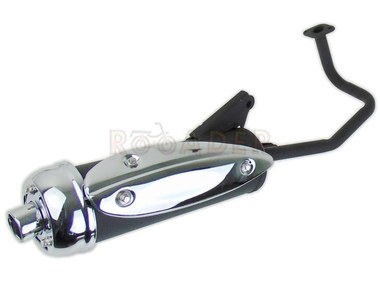 Tłumik GY6  50/80 - ROMET, ROUTER, BARTON, JUNAK, KYMCO, ZIPP i inne skutery z silnikiem 4T - czarny z kolankiem