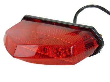 Lampa tylna uniwersalna (142x48x79mm) klosz czerwony, DIODY LED - światło pozycyjne + światło stop
