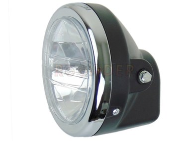 Lampa przednia do motocykli uniwersalna 7' czarna (żarówka H4)