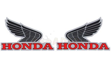 Naklejka HONDA - 14,5 x 9,5cm czerwono-czarna (komplet P+L)