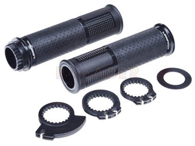 Manetki kierownicy LEOSHI model 654 czarne + tuleja i trzy adaptery rolgazu