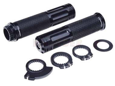 Manetki kierownicy LEOSHI model 642 czarne + tuleja i trzy adaptery rolgazu