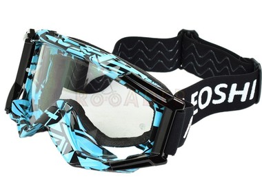 Gogle motocyklowe ENDURO Leoshi niebiesko-czarne (model Neon New)