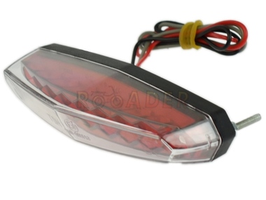 Lampa tylna uniwersalna (106x25x40mm), klosz crystal, DIODY LED - światło pozycyjne + światło stop + podświetlenie tablicy rejestracyjnej