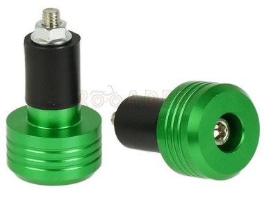Końcówki - ciężarki kierownicy uniwersalne LEO-56917 ZIELONE (Ø31mm/17mm)