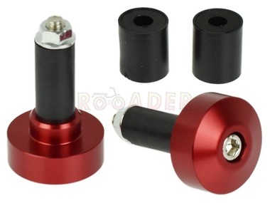 Końcówki - ciężarki kierownicy uniwersalne LEO-56918 CZERWONE (Ø32mm/14mm)