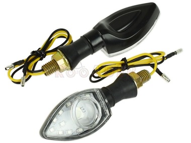 Kierunkowskaz uniwersalny C-1061 LED SEKWENCYJNY (dynamiczny), stożkowy, czarno/biały (komplet, prawy+lewy)