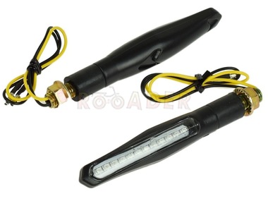 Kierunkowskaz uniwersalny C-1062 LED SEKWENCYJNY (dynamiczny), prostokątny MINI, czarno/biały (komplet, prawy+lewy)
