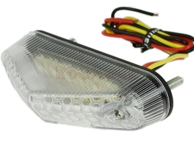 Lampa tylna uniwersalna (84x22x40mm), klosz crystal, DIODY LED - światło pozycyjne + światło stop + podświetlenie tablicy rejestracyjnej