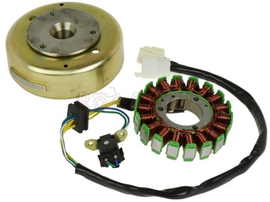 Stojan alternatora SUZUKI GN 125 (18 cewek) + koło magnesowe