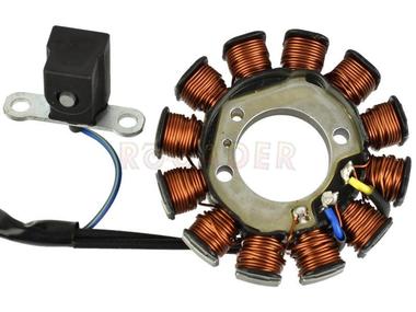 Stojan alternatora PIAGGIO Fly 50 4T 4v; VESPA S, LX, Primavera, Sprint 50 4T 4v  (12 cewek, 3 przewody, 1 kostka)