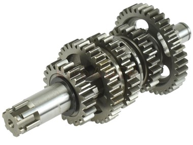 Wałek zdawczy skrzyni biegów do YAMAHA YBR, XT, TT-R 125cc 4T A/C; BETA RR; DERBI Senda; RIEJU MRT, RS2, SMX, Tango; SHERCO Citycorp; MOTORHISPANIA Duna, MH7 125cc - komplet z trybami