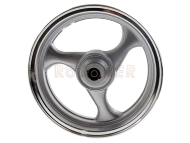 Koło 12" x 3,50 (felga) - RALLY, SHOTGUN i inne skutery z silnikiem czterosuwowym GY6 50/80cm3 (przód, aluminiowa, srebrna)
