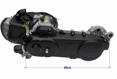 Silnik GY6 kompletny - 80cm3 !!!!, długość napędu 46cm, długi wałek zdawczy + gaźnik moduł, cewka