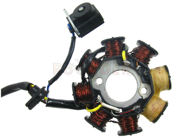 Stojan alternatora do silnika GY6  50/80 (2+6 cewek, 4 przewody) - WILGA, VAPOR i inne skutery z silnikiem 4T