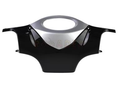 Osłona kierownicy tylna KYMCO SUPER 9 czarno-srebrna (obudowa licznika) 