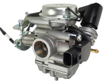 Gaźnik GY6  50 4T (E4/E5) - do skuterów ROMET, JUNAK, BARTON, PEUGEOT, SYM i innych z silnikiem 4T 50cc w wersji Euro 4/5 - gardziel 18,0mm, przepustnica Ø19mm, ssanie automatyczne (Dellorto SVB18)