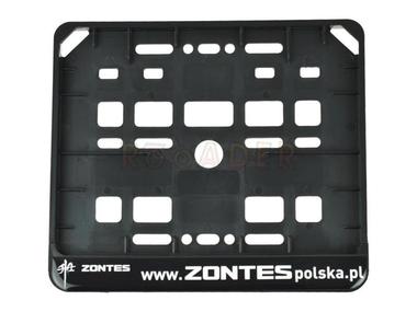 Ramka tablicy rejestracyjnej motocyklowej czarna z logo "ZONTES"