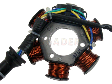 Stojan alternatora PIAGGIO, GILERA 2T - 6V, 60W (8 kabli, 2 kostki)