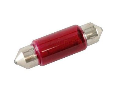 Żarówka 12V  5W - C5W, SV8,5 (rurka 10x36mm) czerwona BOSMA