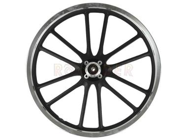 Koło 18" x 1,60 (felga) - JUNAK 902 (przód, aluminiowa, czarno-srebrna)