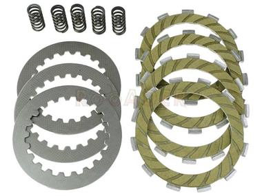 Tarcza sprzęgła do  silnika D50B - DERBI Senda 50, DRD 50, GPR 50; APRILIA RS50, RX50, RS4; GILERA RCR 50, SMT 50 (komplet 4 sztuki + przekładki i sprężyny)