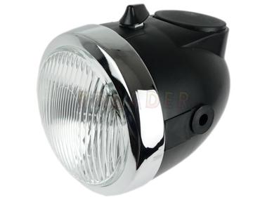 Lampa przednia ROMET Komar, 50T, Ogar 200, Pony, Kadet (stacyjka kręcona, ramka chrom)