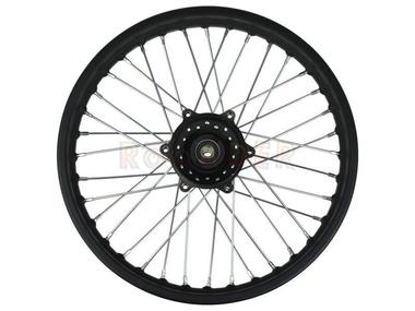 Koło 18" x 2,15 (felga) - JUNAK M12 Vintage 125 (przód, stalowe, szprychowe, czarny połysk)