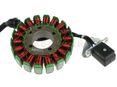 Stojan alternatora JUNAK Racer 125, RZ125, S125, 121FL E4/E5 (18 cewek, kostka 3 piny +2 przewody)