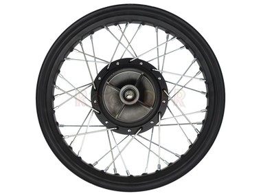 Koło 16" x 2,50 (felga) - JUNAK RAW-50, RAW 125 (tył, stalowe, szprychowe, hamulec bębnowy, czarny mat)