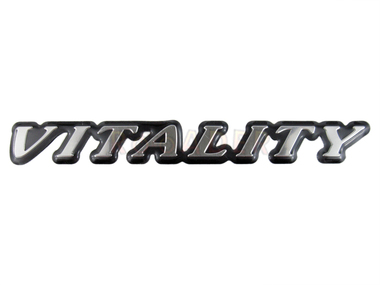 Naklejka do KYMCO, napis "VITALITY" 3D - na osłonę boczną do Vitality