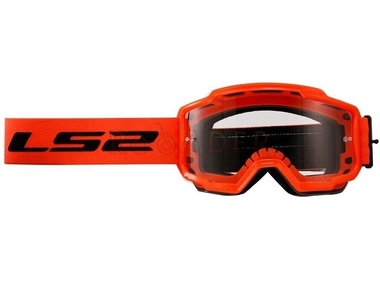 Gogle motocyklowe LS2 Charger Clear Vision (przezroczysta szybka) pomarańczowe