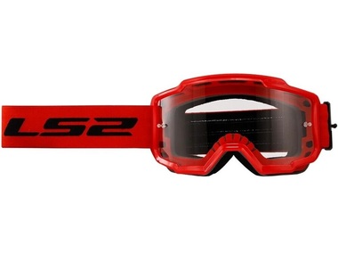 Gogle motocyklowe LS2 Charger Clear Vision (przezroczysta szybka) czerwone