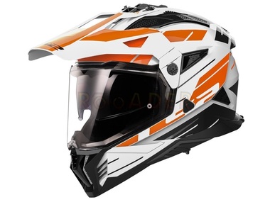 Kask LS2 MX702 PIONEER II NAMIB biało-pomarańczowy (63-64cm / XXL)