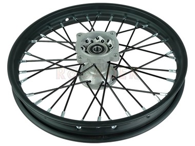 Koło 14" x 1,6 - APOLLO RXF 110 Junior, RXF 125 Open, RFN 110 Thunder i inne Pit Bike, Dirt Bike, Cross (przód, stalowe, czarne)