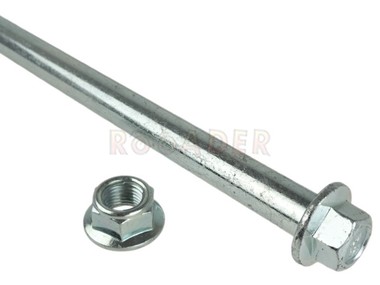Oś koła tył APOLLO RXF  50 MINI i inne Pit Bike, Dirt Bike, Mini Cross (średnica 12mm / długość 195mm/204mm / gwint M12x1,25) + nakrętka