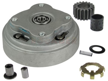 Sprzęgło kompletne do  silnika 139/147/152FMB manualne (2 tarcze) - do motorowerów Romet, Router, Junak, Barton, Benzer, GB Motors, Kingway, Zumico, Zipp i innych 50/70/110cm3 + elementy dodatkowe