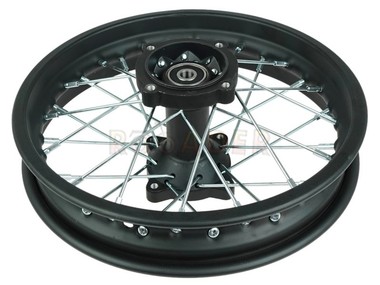 Koło 12" x 1,85 - do motocykli Pit Bike, Dirt Bike, Cross - KAYO, MRF, YCF; Honda CRF; Apollo RXF, RFZ (tył, stalowe, czarne)