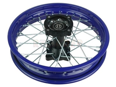 Koło 12" x 1,85 - do motocykli Pit Bike, Dirt Bike, Cross - KAYO, MRF, YCF; Honda CRF; Apollo RXF, RFZ (tył, stalowe, niebieskie)