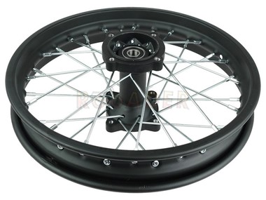Koło 14" x 1,85 - do motocykli Pit Bike, Dirt Bike, Cross - KAYO, MRF, YCF; Honda CRF; Apollo RXF, RFZ (tył, stalowe, czarne)