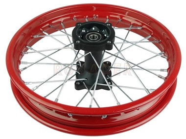 Koło 14" x 1,85 - do motocykli Pit Bike, Dirt Bike, Cross - KAYO, MRF, YCF; Honda CRF; Apollo RXF, RFZ (tył, stalowe, czerwone)