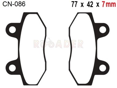 Klocki hamulcowe CN-086 (FA086, MCB525, MCB822) - do motocykli typu Pit Bike, Dirt Bike, Cross - KAYO, MRF, YCF; Apollo, RXF, RFN, RFZ; Honda CRF - tył (grubość 7 mm)