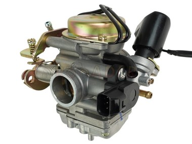 Gaźnik GY6  50 4T (E4/E5) - do skuterów ROMET, JUNAK, BARTON, PEUGEOT, SYM i innych z silnikiem 4T 50cc w wersji Euro 4/5 - gardziel 20,0mm, przepustnica Ø21mm, ssanie automatyczne (Dellorto SVB20)